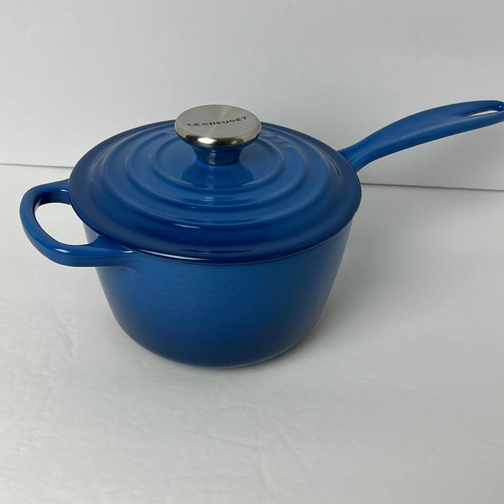 Le Creuset 1-3/4qt Enameled Cast Iron Saucepan with Stainless Knob Lid in Blue